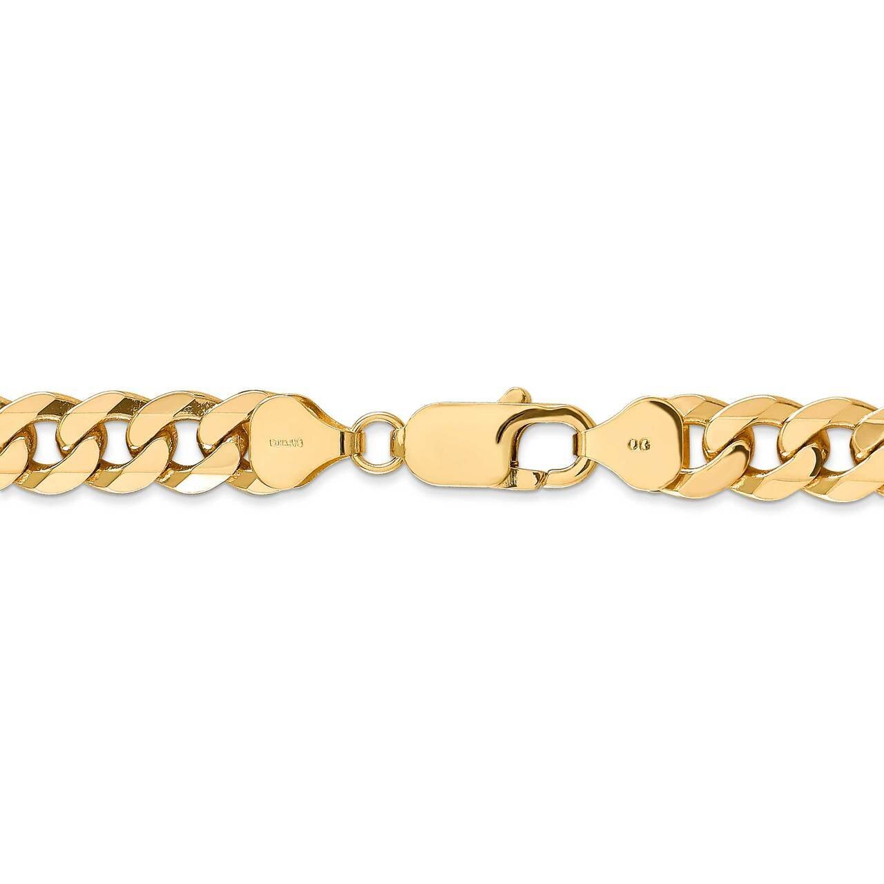 28 Inch 8mm Beveled Curb Chain 14k Yellow Gold FBU200-28, MPN: FBU200-28, 886774559773