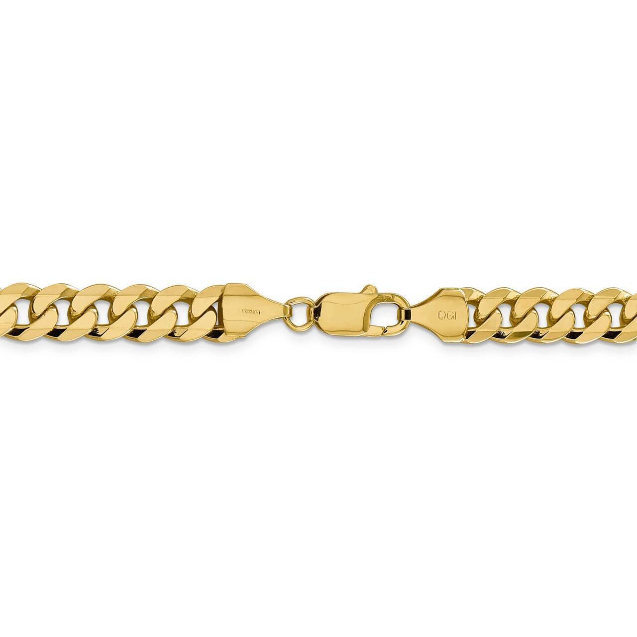 28 Inch 8.5mm Beveled Curb Chain 14k Yellow Gold FBU220-28, MPN: FBU220-28, 886774558479