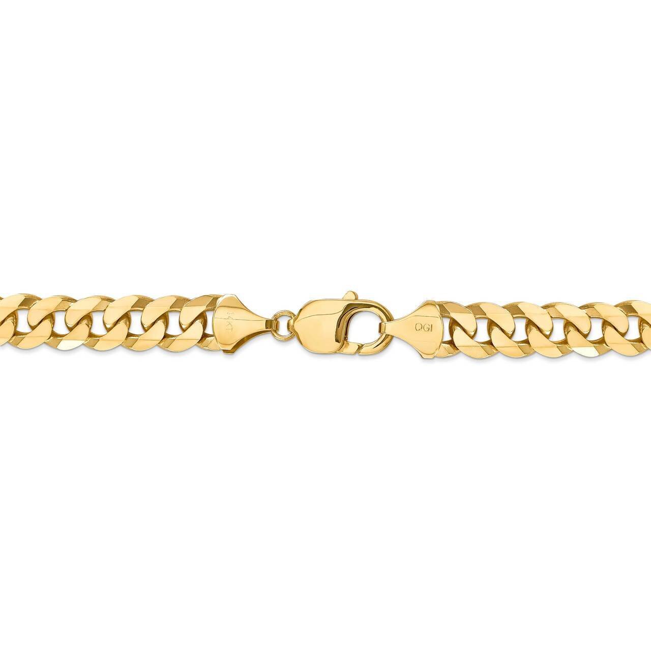 28 Inch 9.5mm Beveled Curb Chain 14k Yellow Gold FBU250-28, MPN: FBU250-28, 883957837482