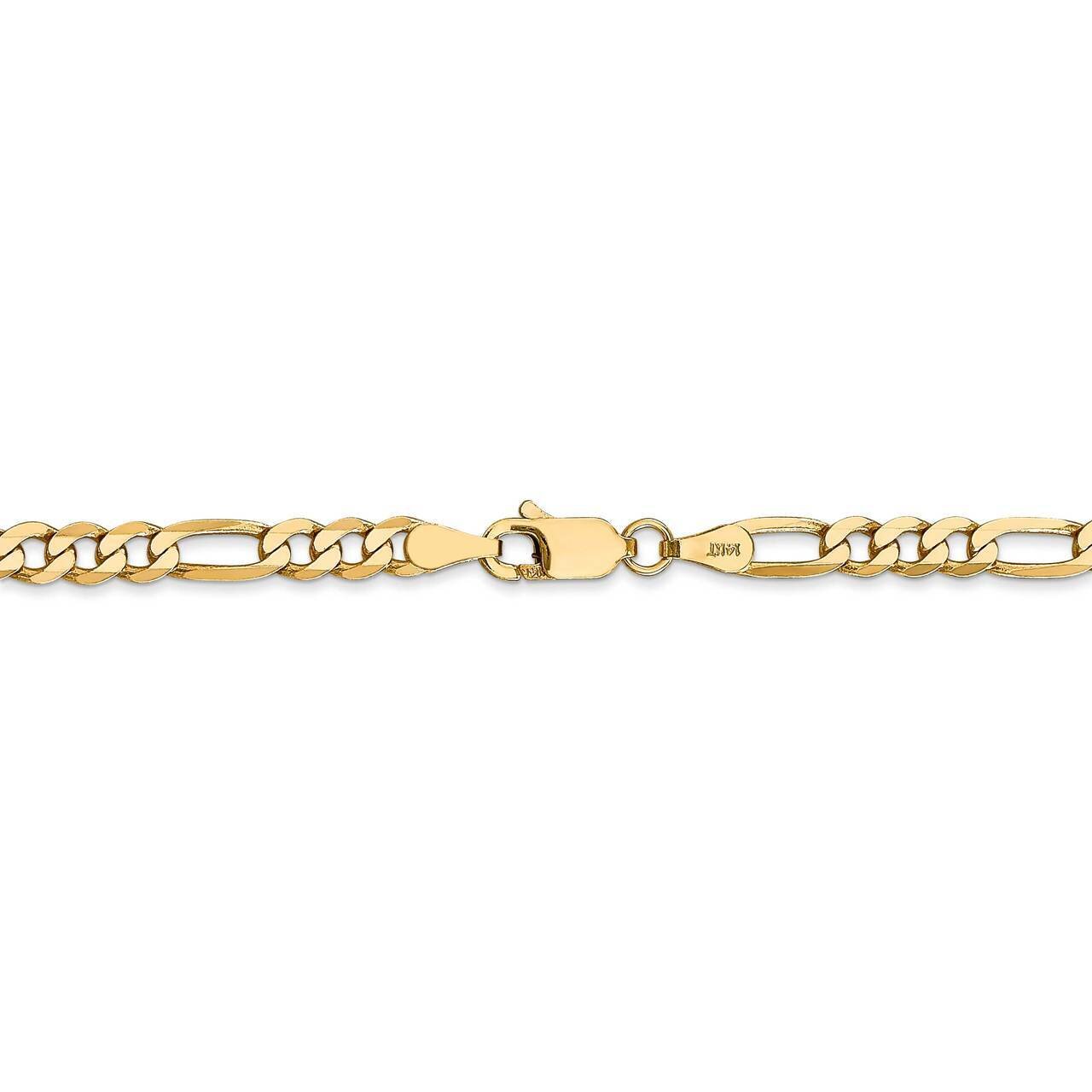 28 Inch 4mm Flat Figaro Chain 14k Yellow Gold FFL100-28, MPN: FFL100-28, 191101979804