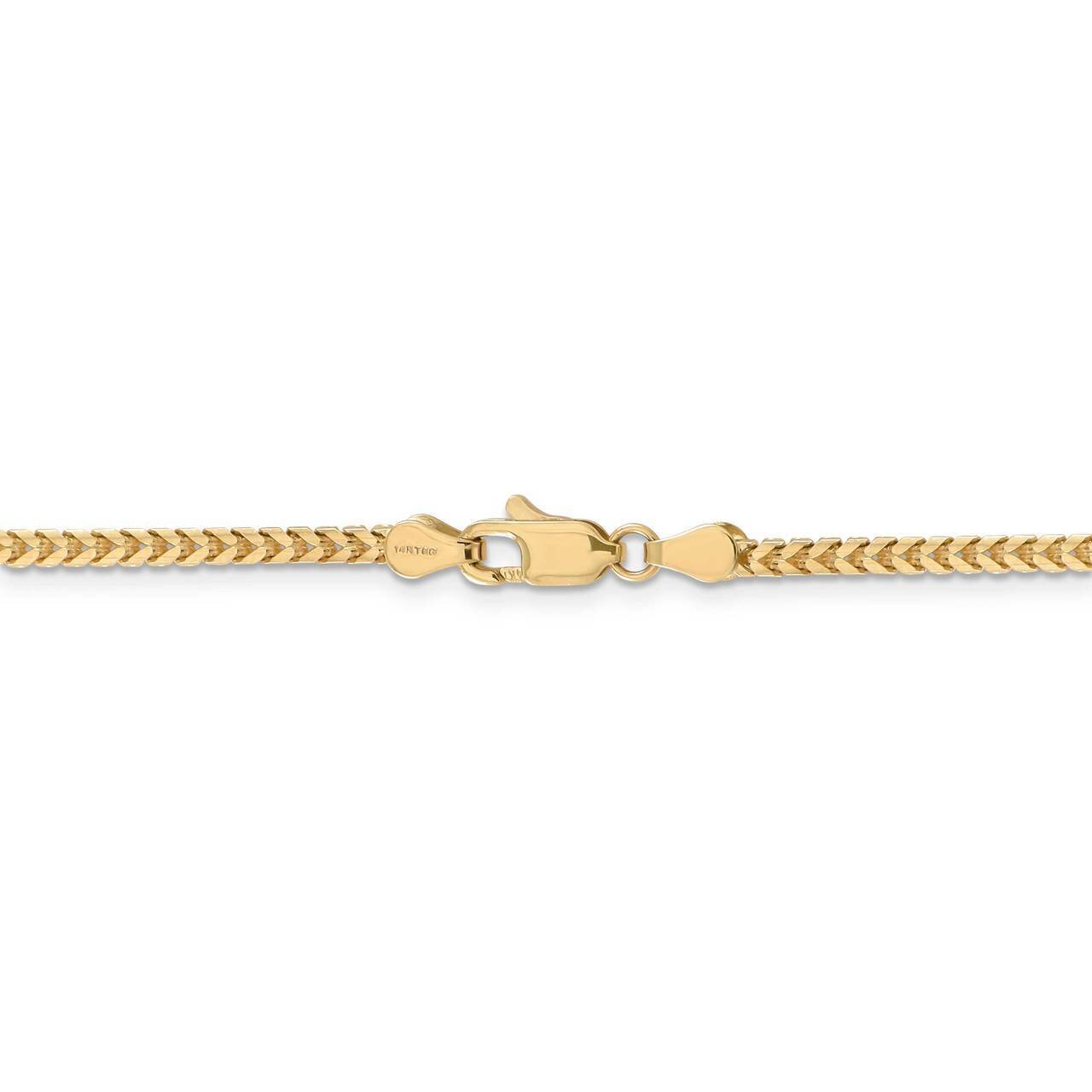 22 Inch 2.5mm Franco Chain 14k Yellow Gold FRA080-22