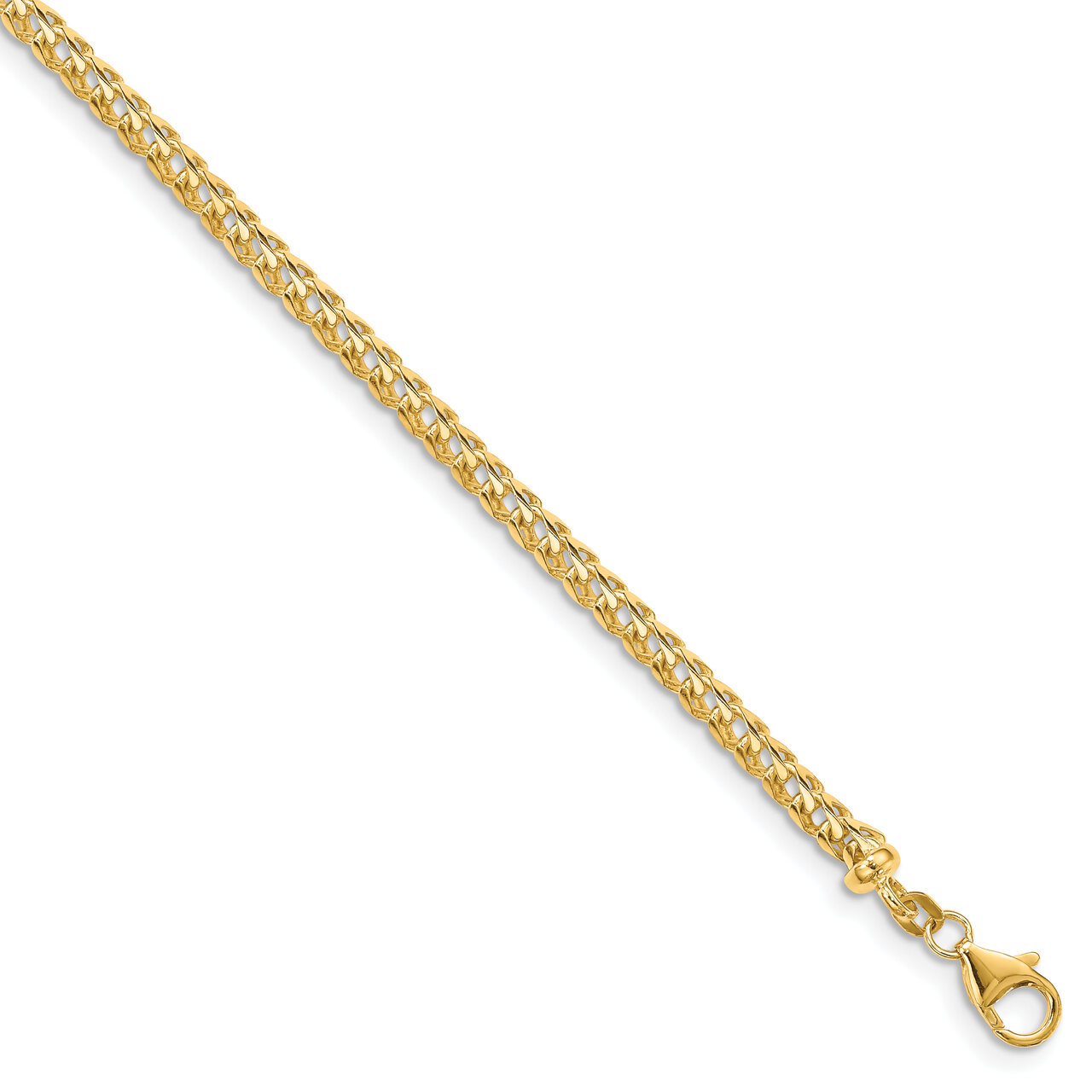 9 Inch 3.7mm Franco Chain 14k Yellow Gold FRA120-9, MPN: FRA120-9, 883957819181