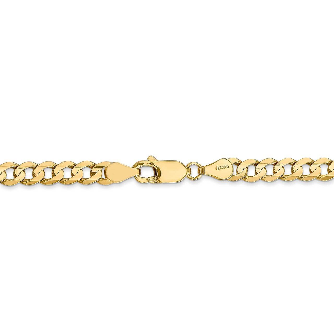 26 Inch 4.5mm Open Concave Curb Chain 14k Yellow Gold LCR120-26