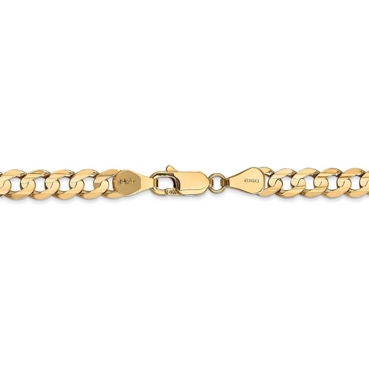 26 Inch 5.25mm Open Concave Curb Chain 14k Yellow Gold LCR140-26