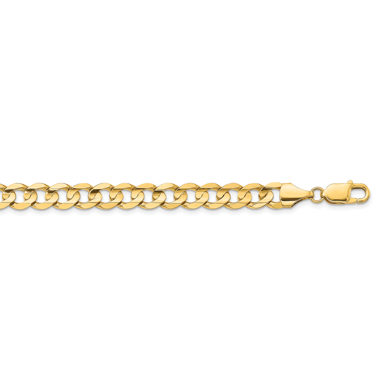 20 Inch 8.5mm Open Concave Curb Chain 14k Yellow Gold LCR220-20