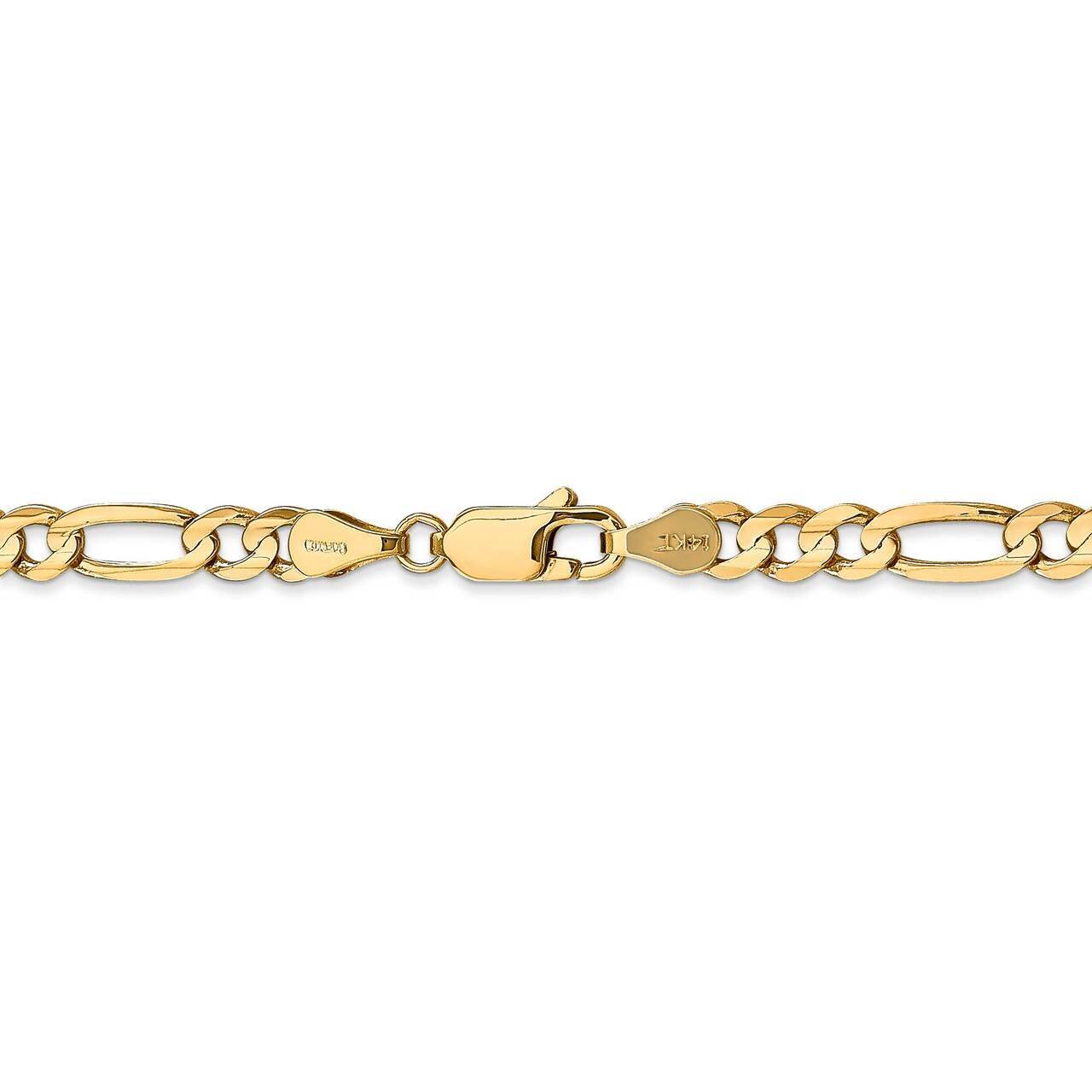 28 Inch 4.50mm Concave Open Figaro Chain 14k Yellow Gold LFG120-28, MPN: LFG120-28, 191101833397