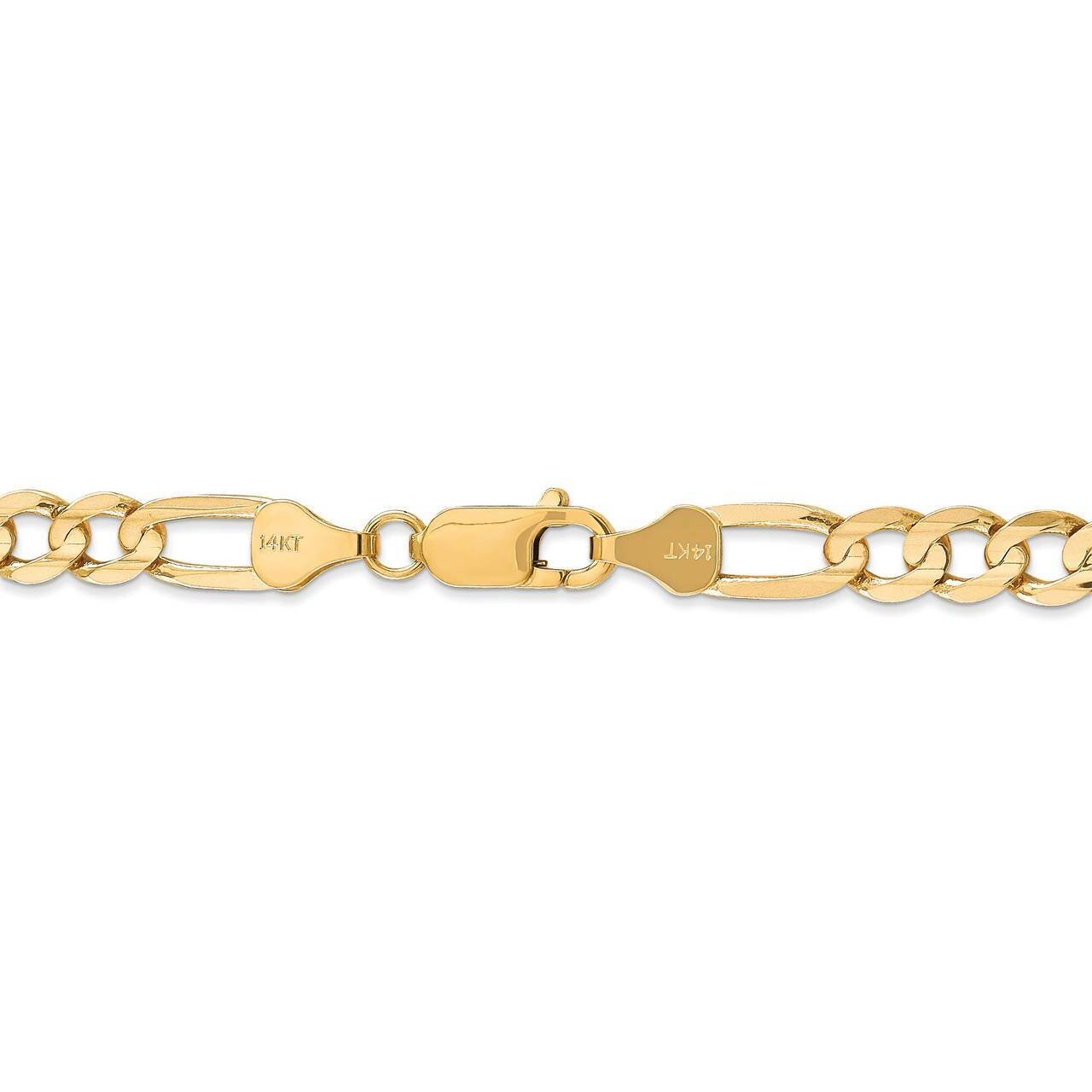 26 Inch 6mm Concave Open Figaro Chain 14k Yellow Gold LFG160-26