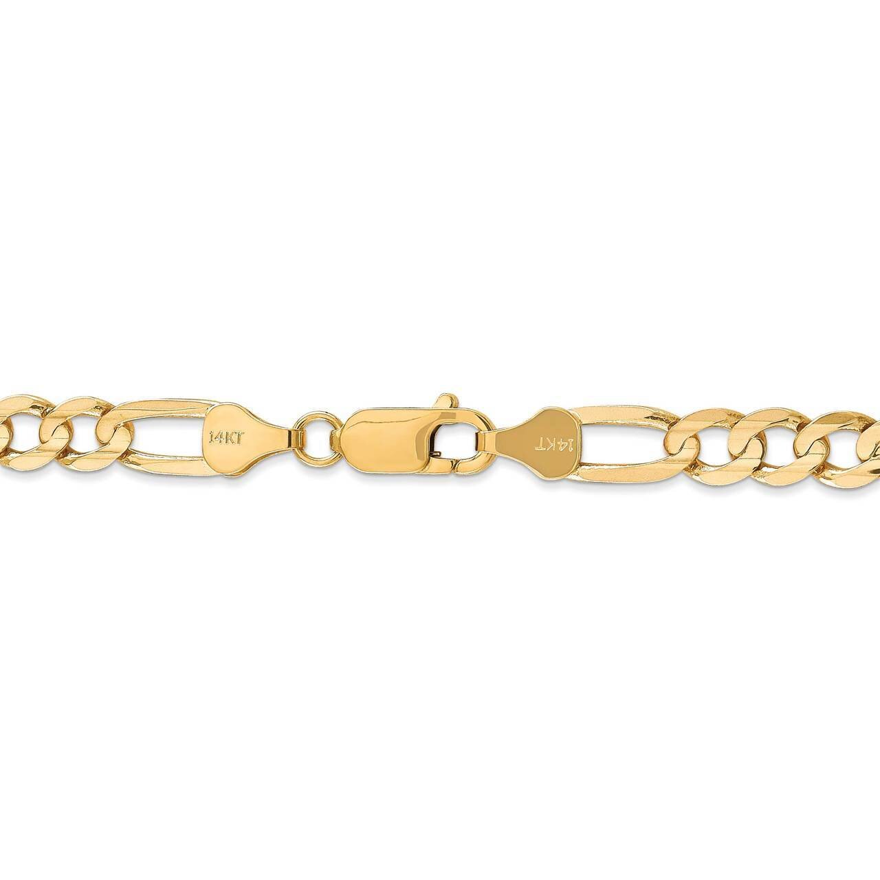 28 Inch 6mm Concave Open Figaro Chain 14k Yellow Gold LFG160-28, MPN: LFG160-28, 191101979880