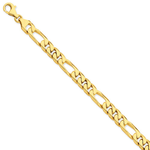 20 Inch 8mm Hand-polished Figaro Link Chain 14k Yellow Gold LK108-20, MPN: LK108-20, 883957216249