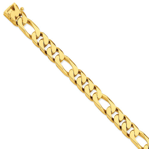 20 Inch 10mm Hand-Polished Figaro Link Chain 14k Yellow Gold LK110-20