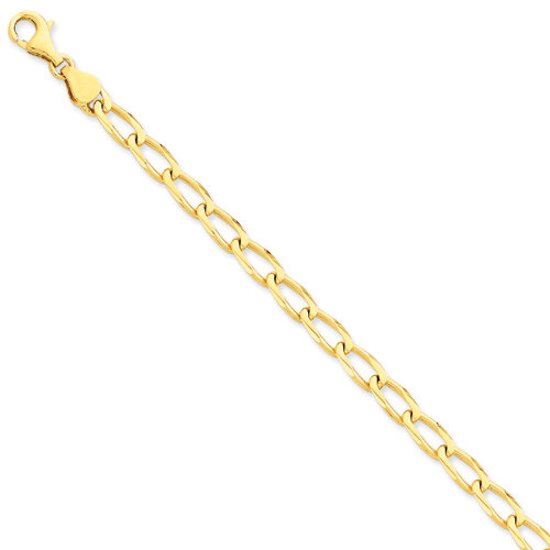 18 Inch 5.9mm Hand-Polished Open Link Chain 14k Yellow Gold LK113-18