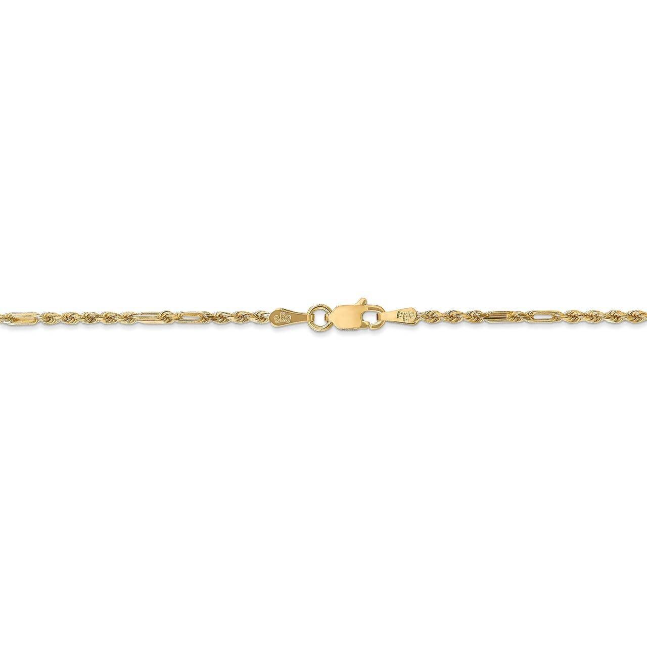 22 Inch 1.8mm Milano Rope Chain 14k Yellow Gold MIL030-22