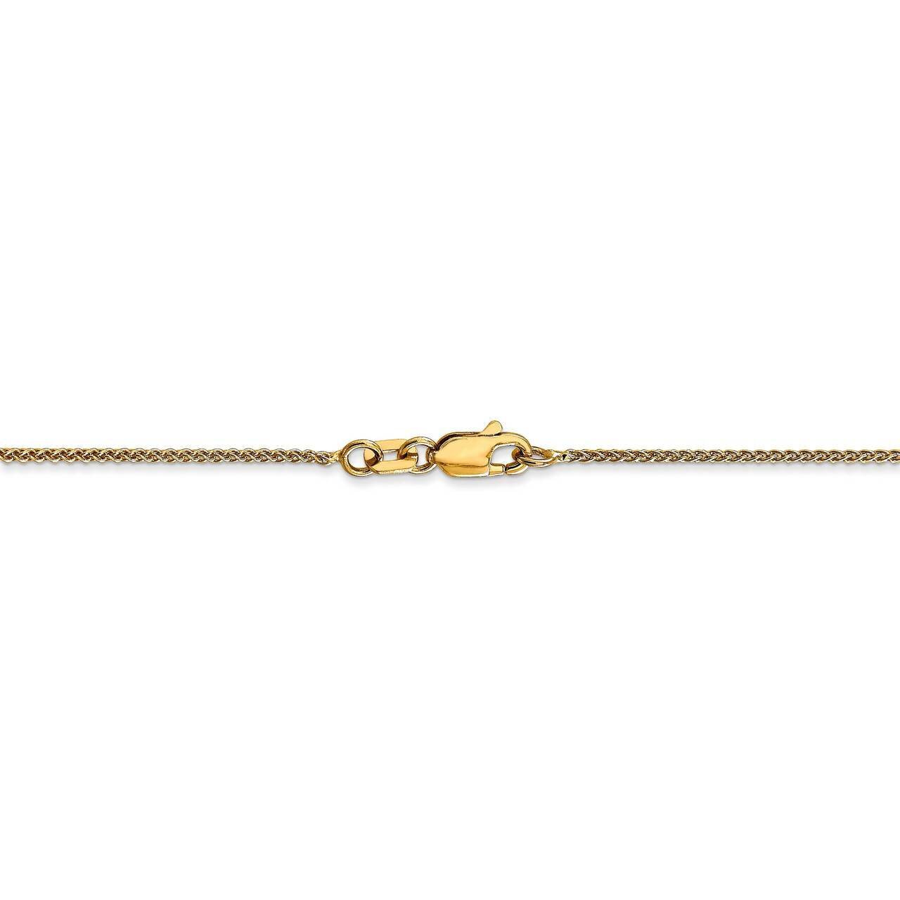 22 Inch 1mm Solid Polished Spiga Chain 14k Yellow Gold PEN133-22