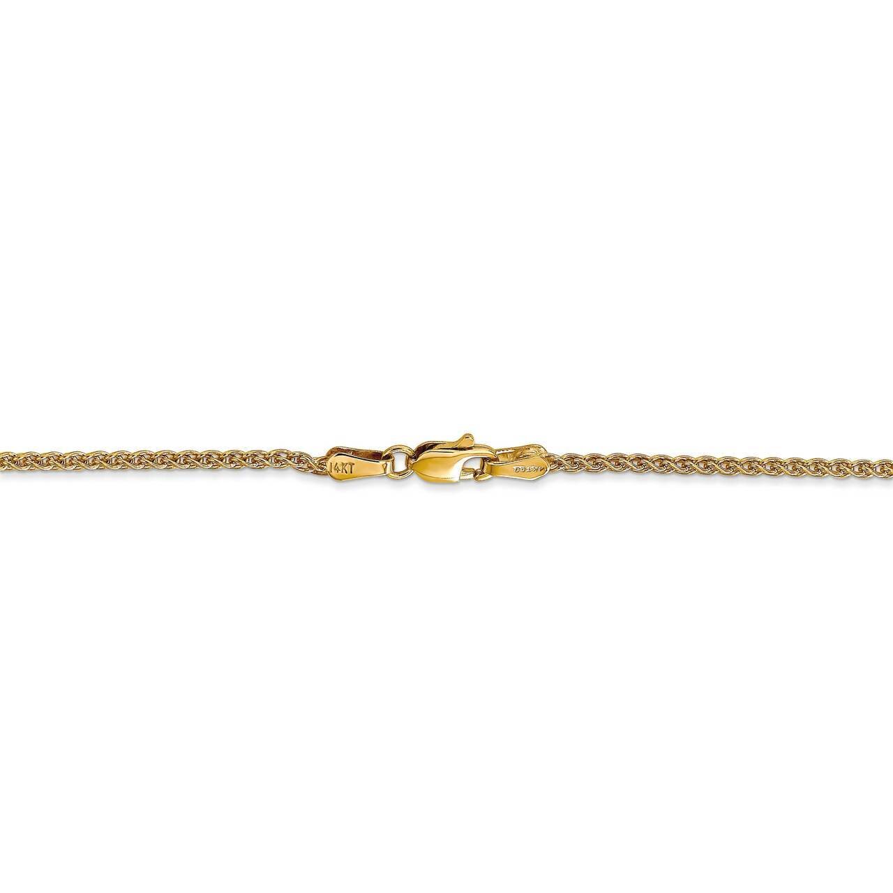 22 Inch 1.65mm Solid Polished Spiga Chain 14k Yellow Gold PEN134-22