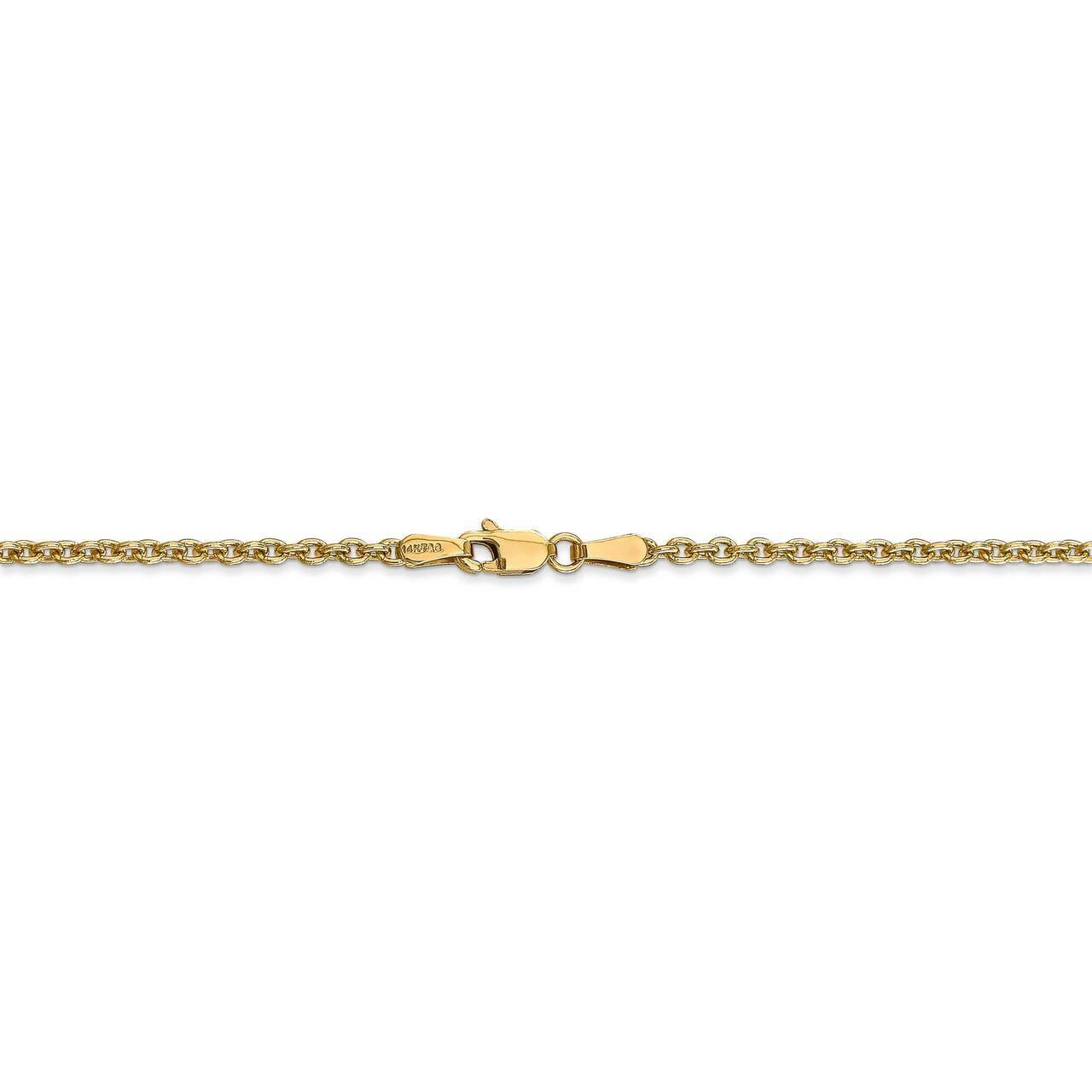 22 Inch 2.2mm Solid Polished Cable Chain 14k Yellow Gold PEN139-22, MPN: PEN139-22, 886774591131