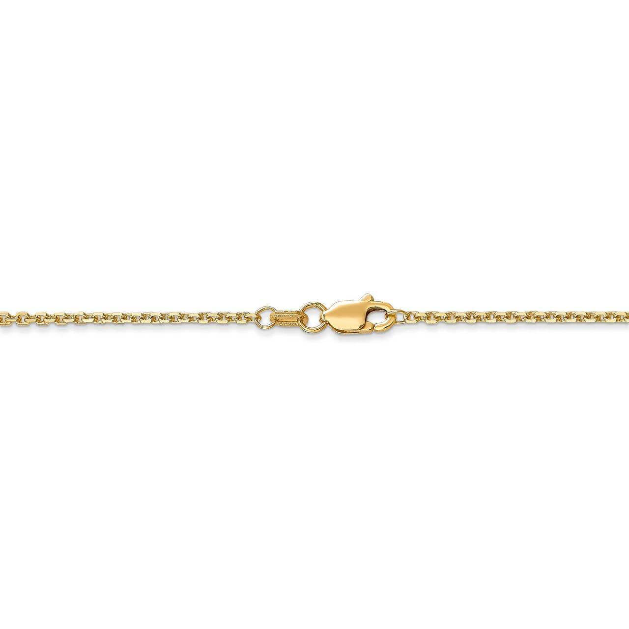 22 Inch 1.45mm Solid Diamond-cut Cable Chain 14k Yellow Gold PEN140-22, MPN: PEN140-22, 886774584058