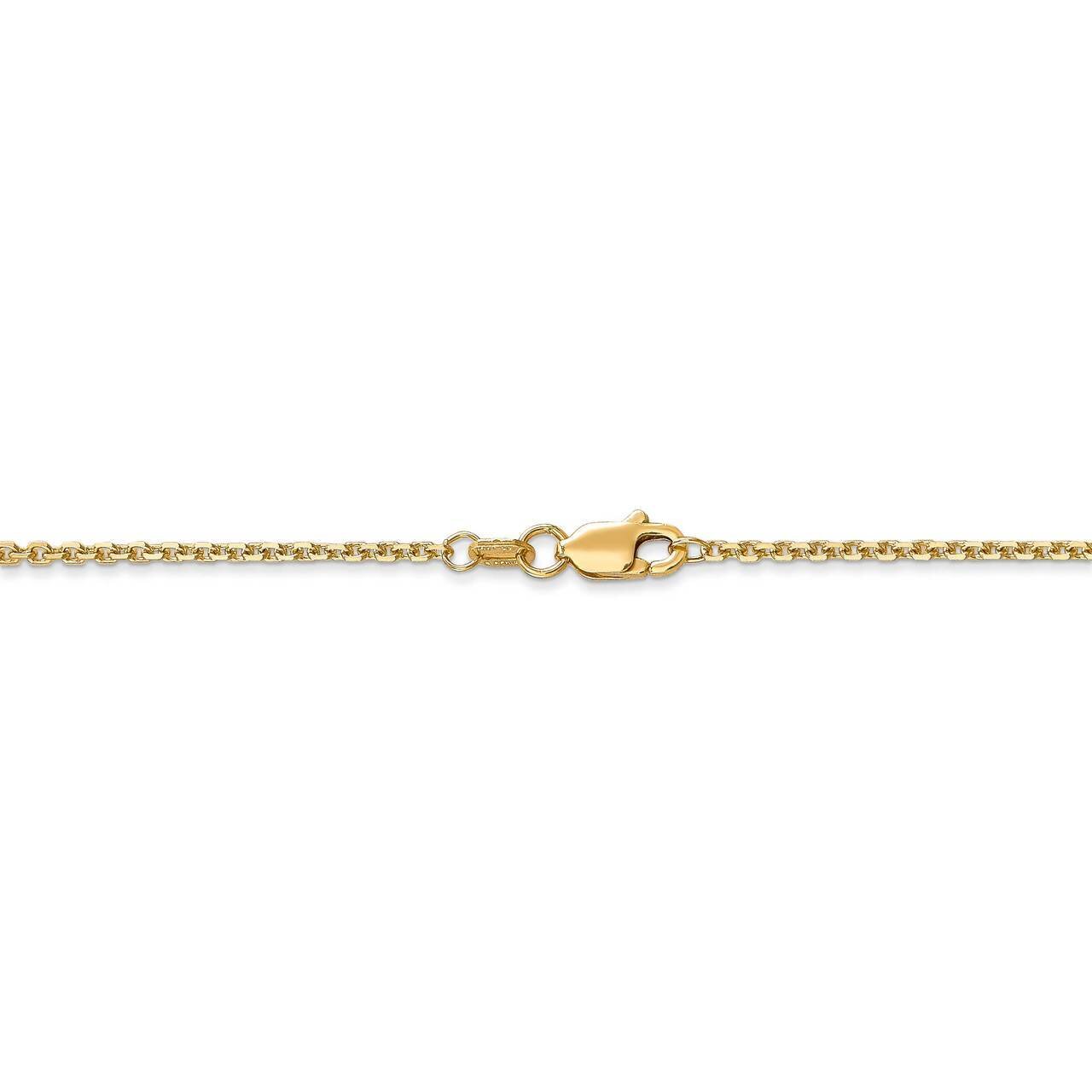 30 Inch 1.3mm Solid Diamond-cut Cable Chain 14k Yellow Gold PEN140-30