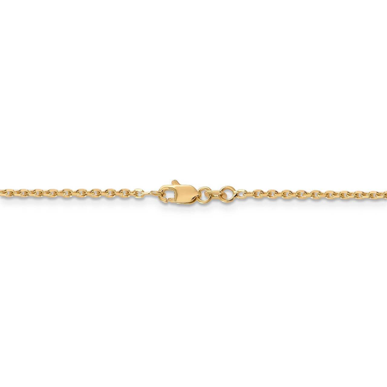 22 Inch 1.65mm Solid Diamond-cut Cable Chain 14k Yellow Gold PEN141-22