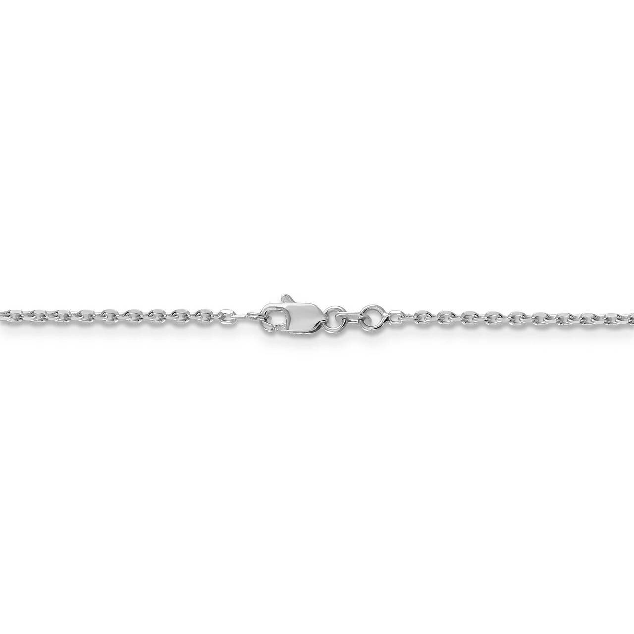 26 Inch 1.65mm Solid Diamond-cut Cable Chain 14k White Gold PEN149-26