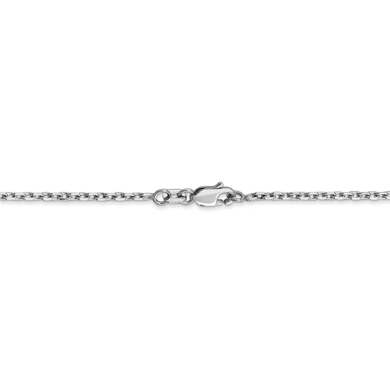 22 Inch 1.8mm Diamond-cut Cable Chain 14k White Gold PEN198-22, MPN: PEN198-22, 886774590530