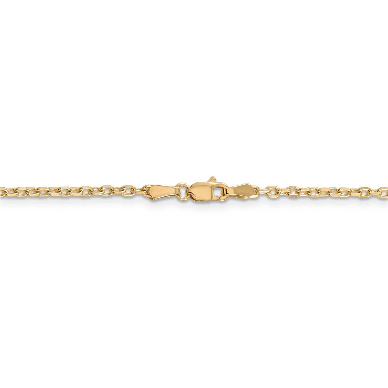 30 Inch 2.2mm Diamond-cut Cable Chain 14k Yellow Gold PEN205-30