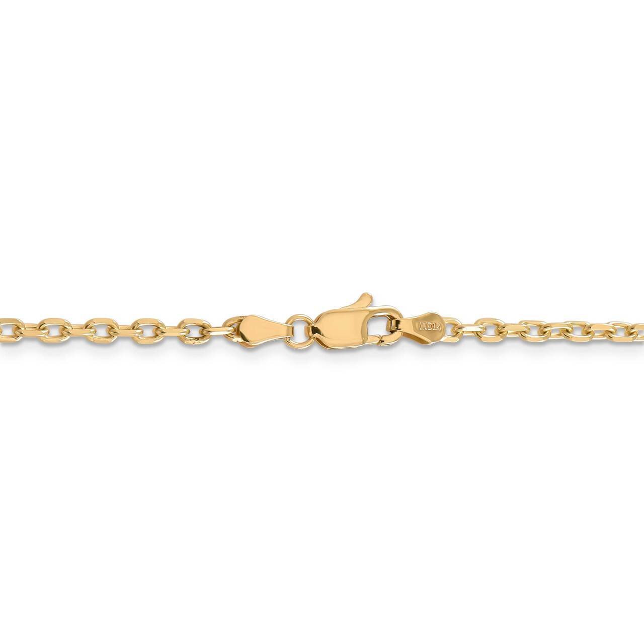 22 Inch 3mm Diamond-cut Cable Chain 14k Yellow Gold PEN206-22, MPN: PEN206-22, 886774584669