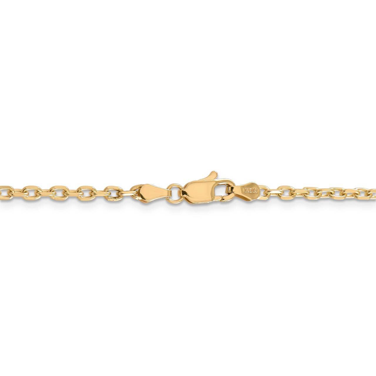 27 inch 3mm Diamond-Cut Cable Chain 14K Yellow Gold PEN206-26
