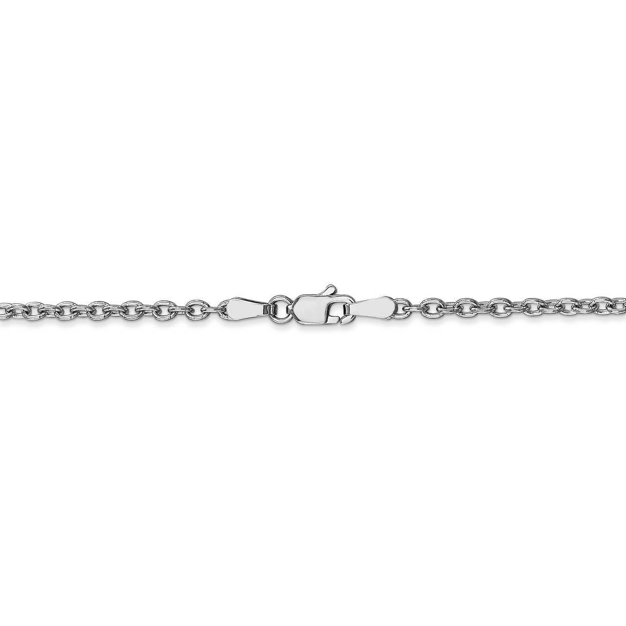 22 Inch 2.4mm Cable Chain 14k White Gold PEN211-22