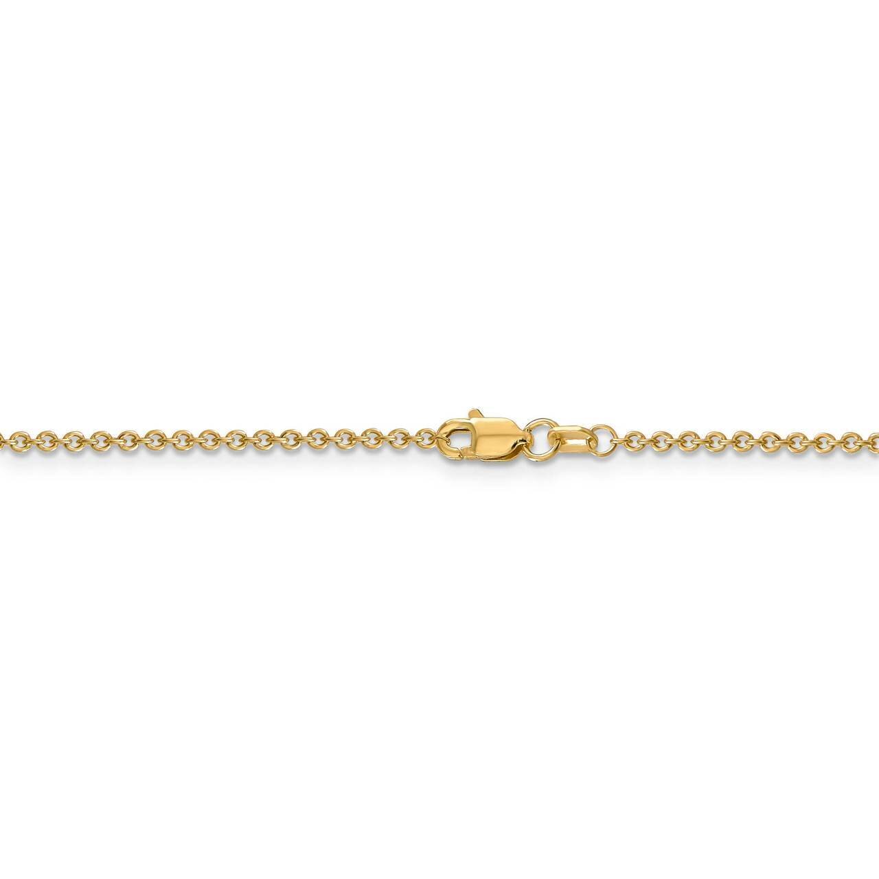 22 Inch 1.6mm Cable Chain 14k Yellow Gold PEN215-22