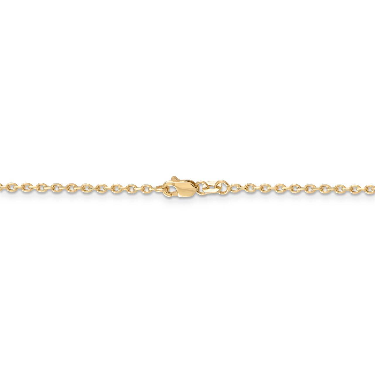 22 Inch 2mm Cable Chain 14k Yellow Gold PEN216-22