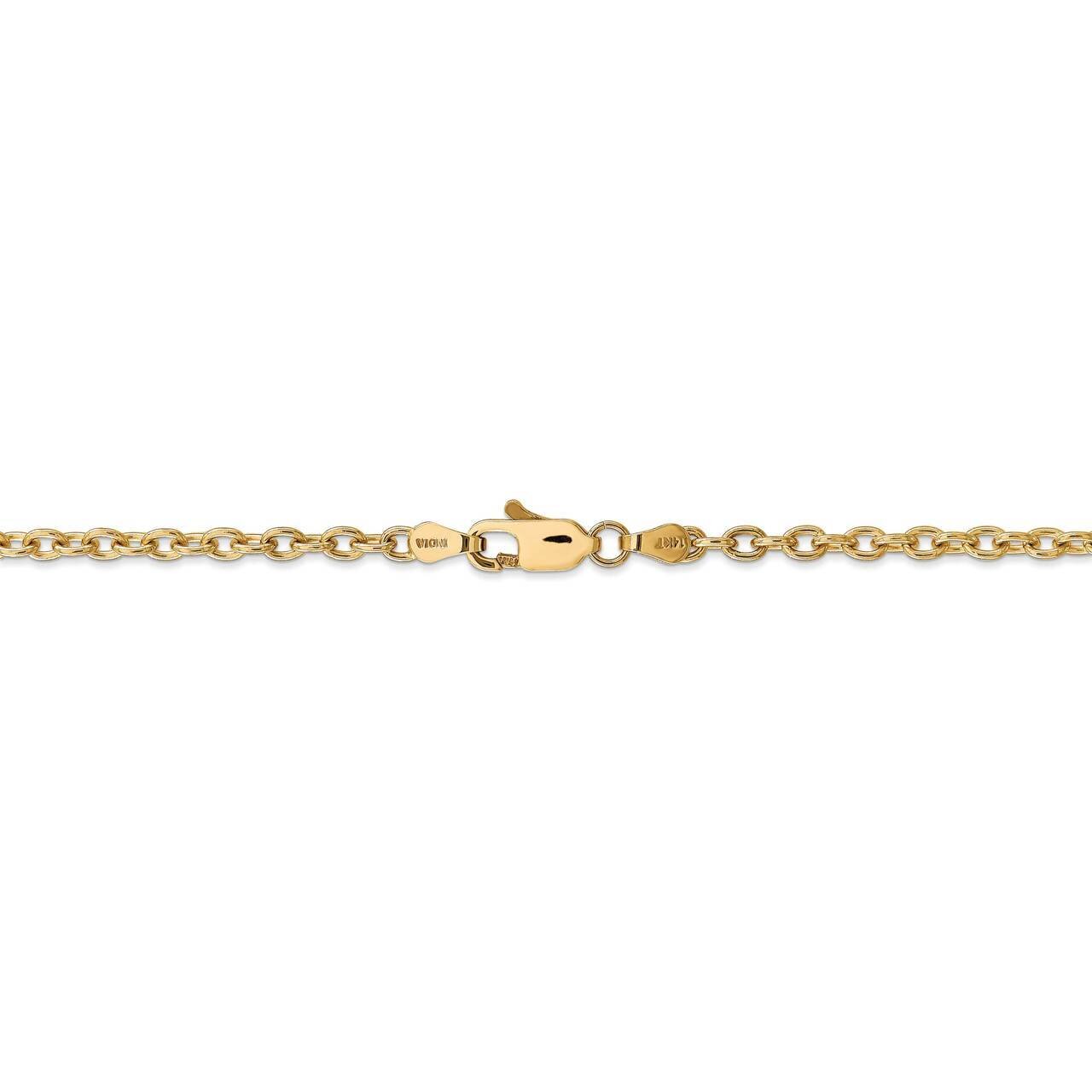 30 Inch 3.2mm Cable Chain 14k Yellow Gold PEN218-30