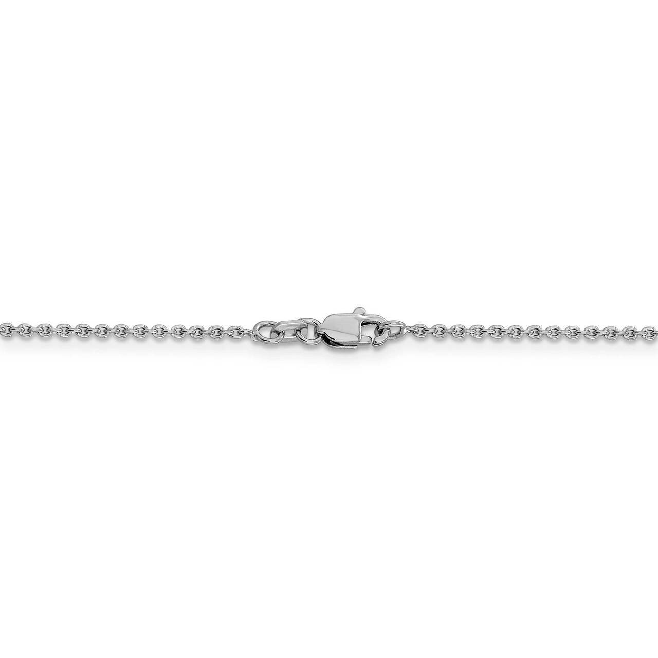 22 Inch 1.40mm Solid Polished Cable Chain 14k White Gold PEN327-22