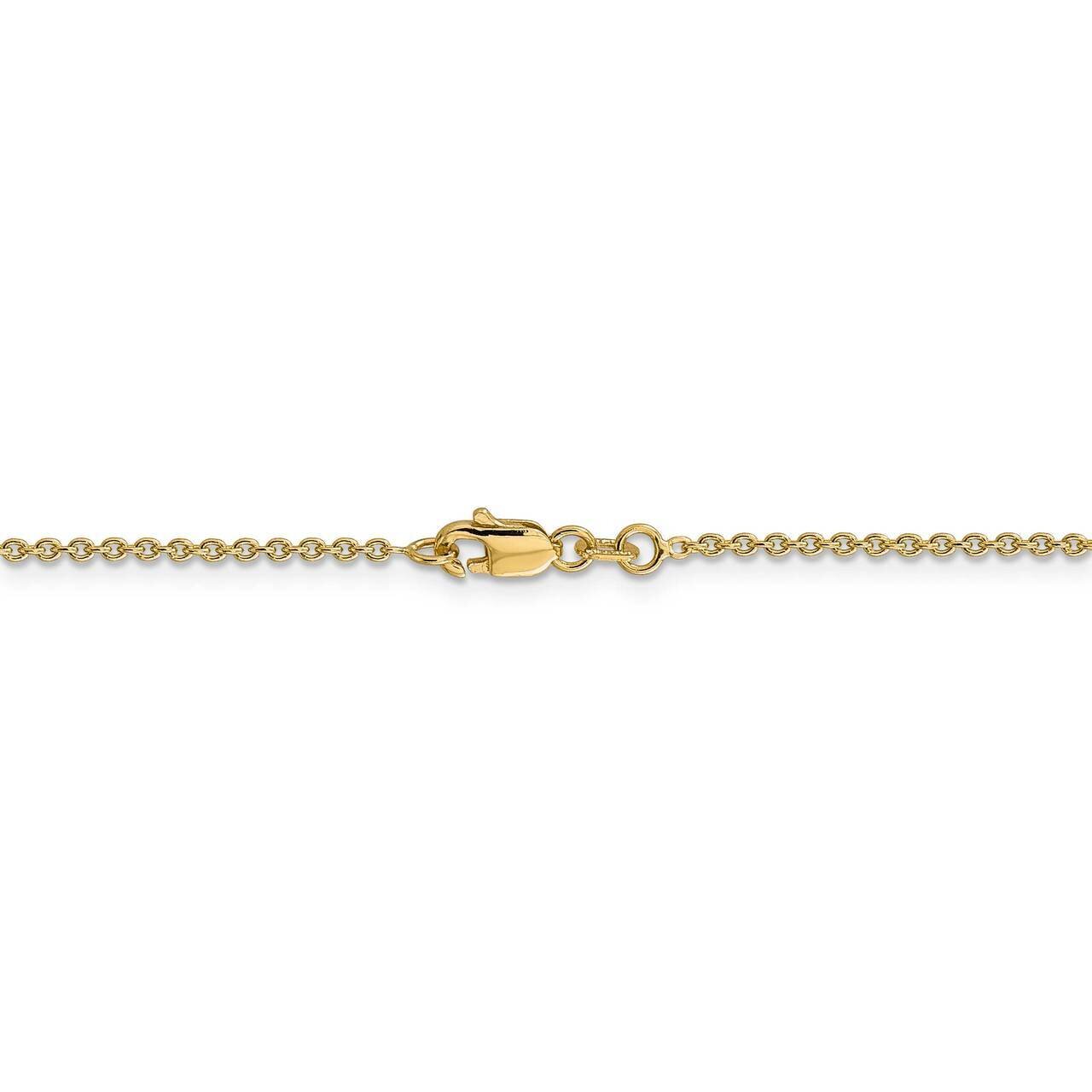 22 Inch 1.4mm Solid Polished Cable Chain 14k Yellow Gold PEN328-22