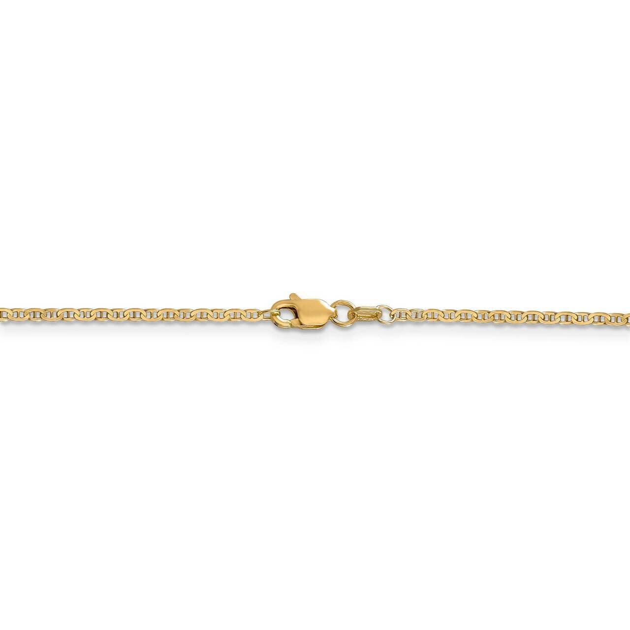 22 Inch 1.5mm Anchor Link Chain 14k Yellow Gold PEN50-22