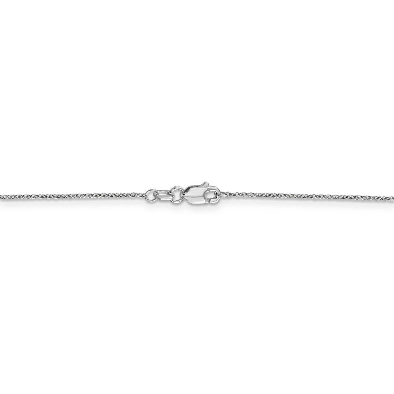 22 Inch .9mm Cable Chain 14k White Gold PEN75L-22