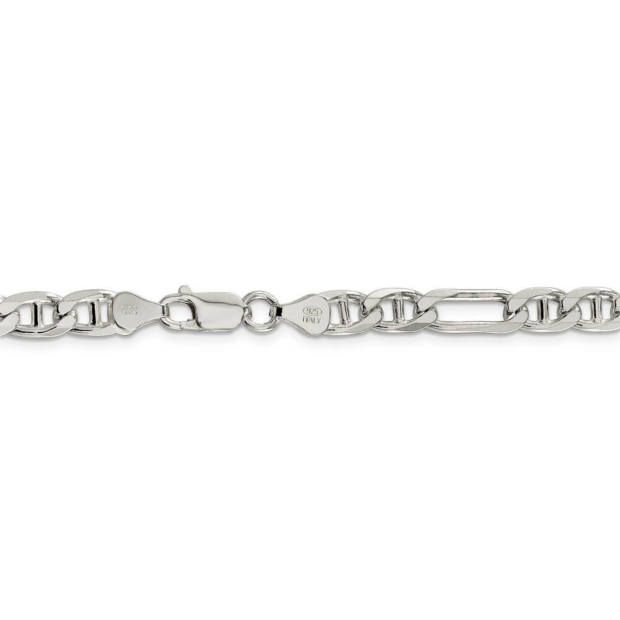 30 Inch 6.5mm Figaro Anchor Chain Sterling Silver QAF180-30, MPN: QAF180-30, 883957903033