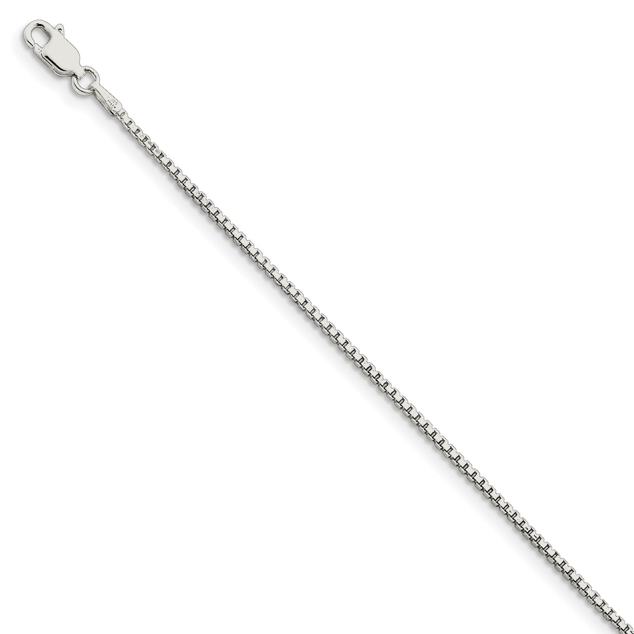 7 Inch 1.4mm Box Chain Sterling Silver QBX026-7