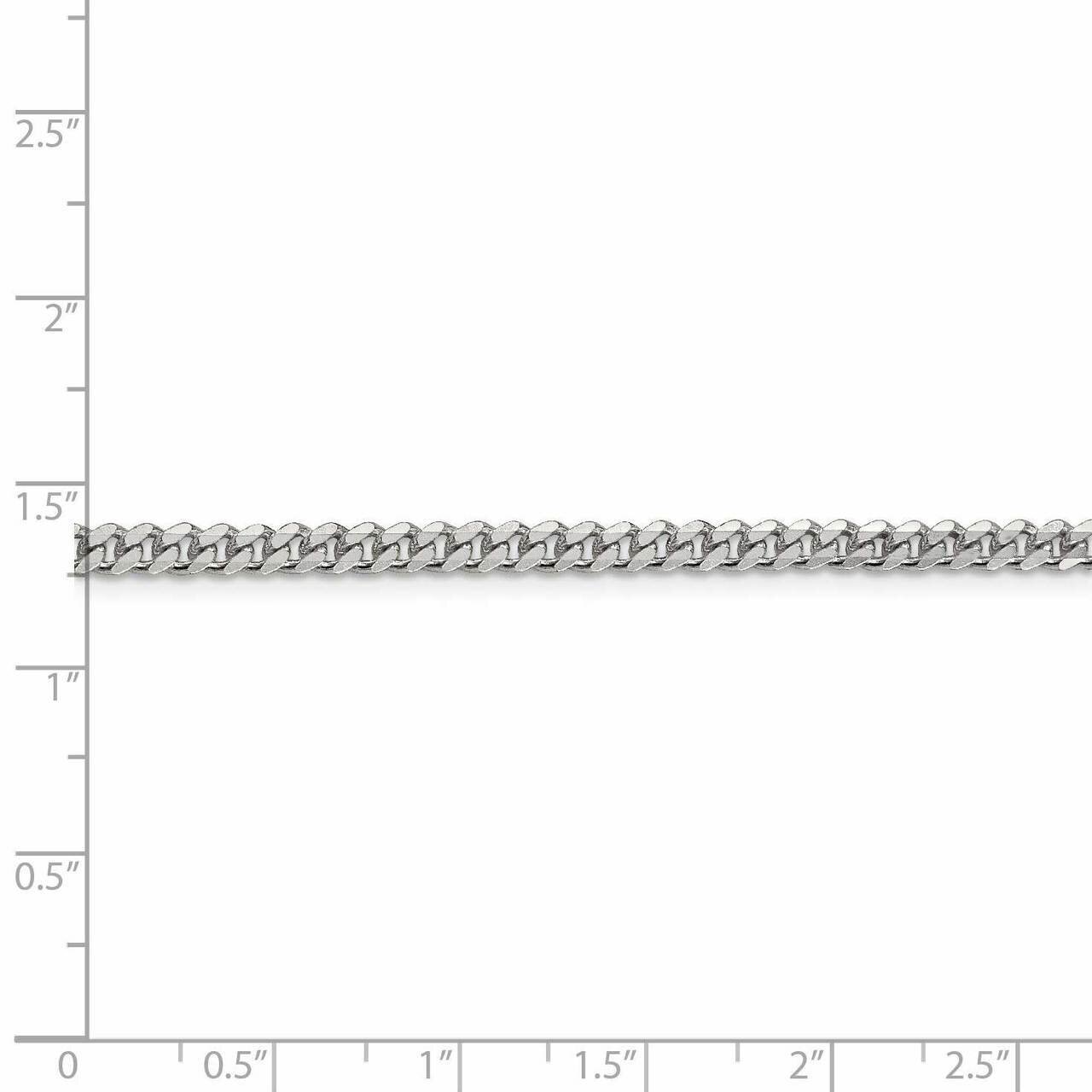26 Inch Rhodium-plated 3.5mm Curb Chain Sterling Silver QCB100R-26, MPN: QCB100R-26, 886774092089