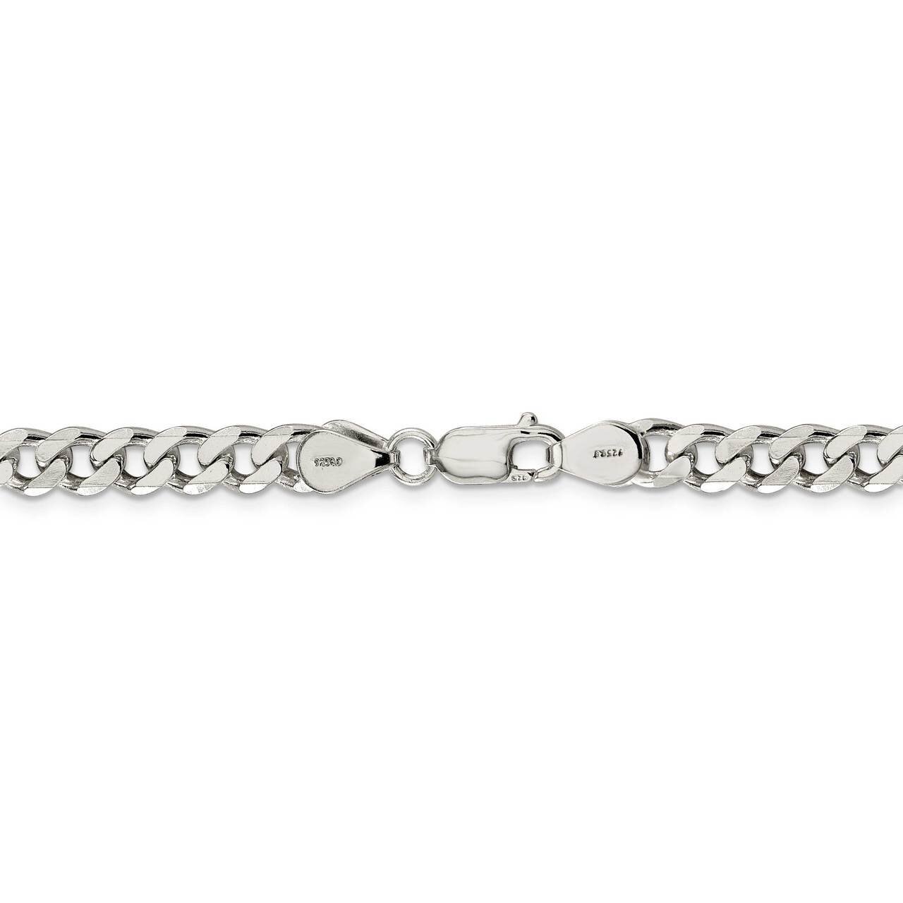 26 Inch Rhodium-plated 7mm Curb Chain Sterling Silver QCB180R-26, MPN: QCB180R-26, 886774003115