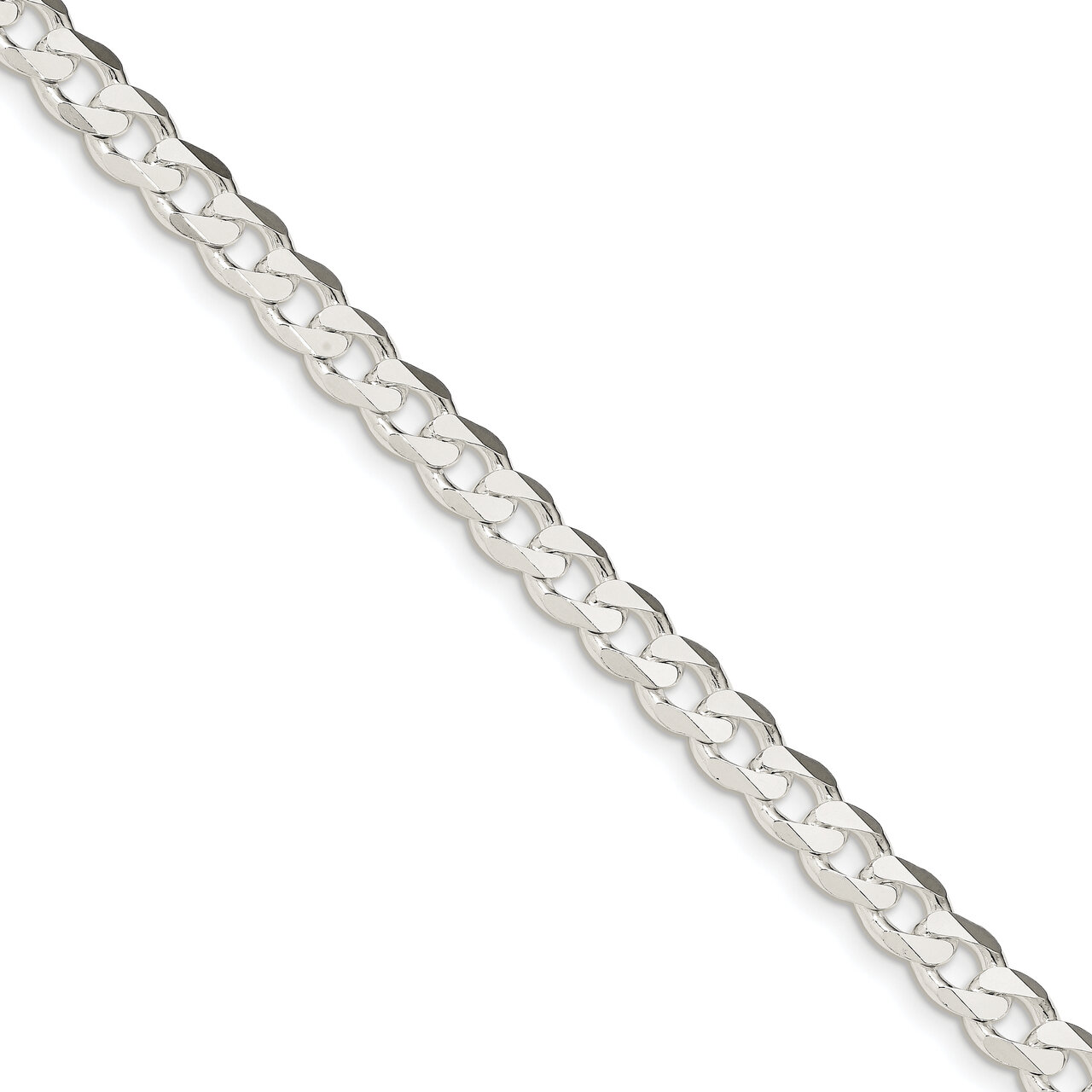 8 Inch Rhodium-plated 7mm Curb Chain Sterling Silver QCB180R-8, MPN: QCB180R-8, 883957970219