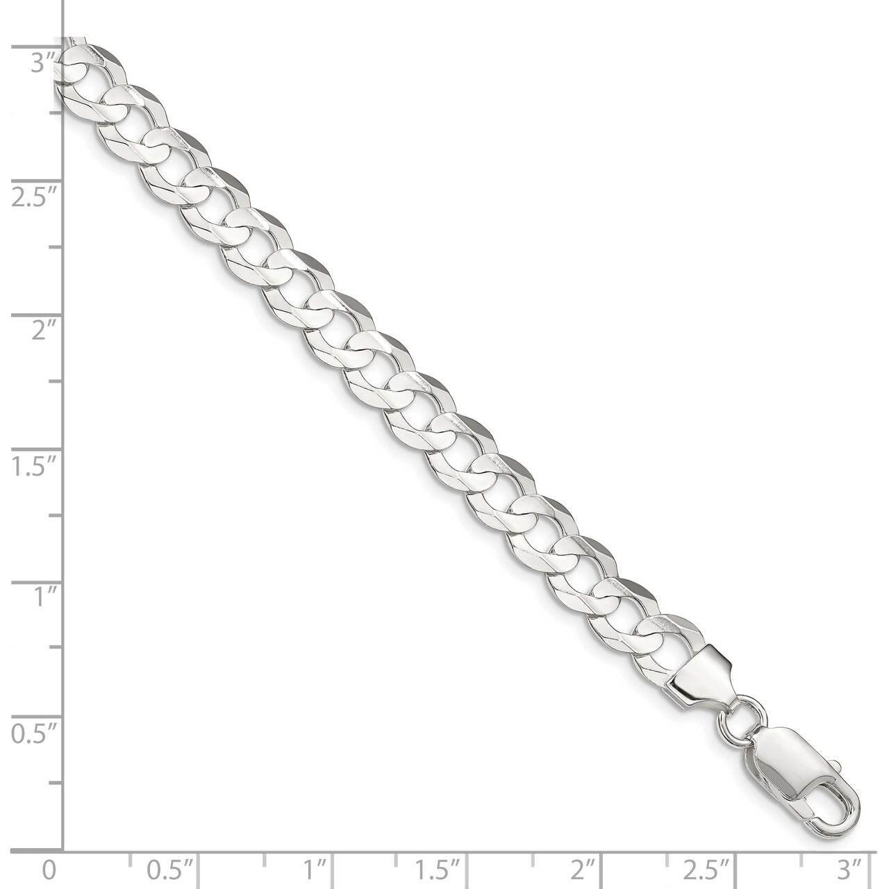 18 Inch 8.0mm Concave Beveled Curb Chain Sterling Silver QCBC200-18, MPN: QCBC200-18, 883957903897