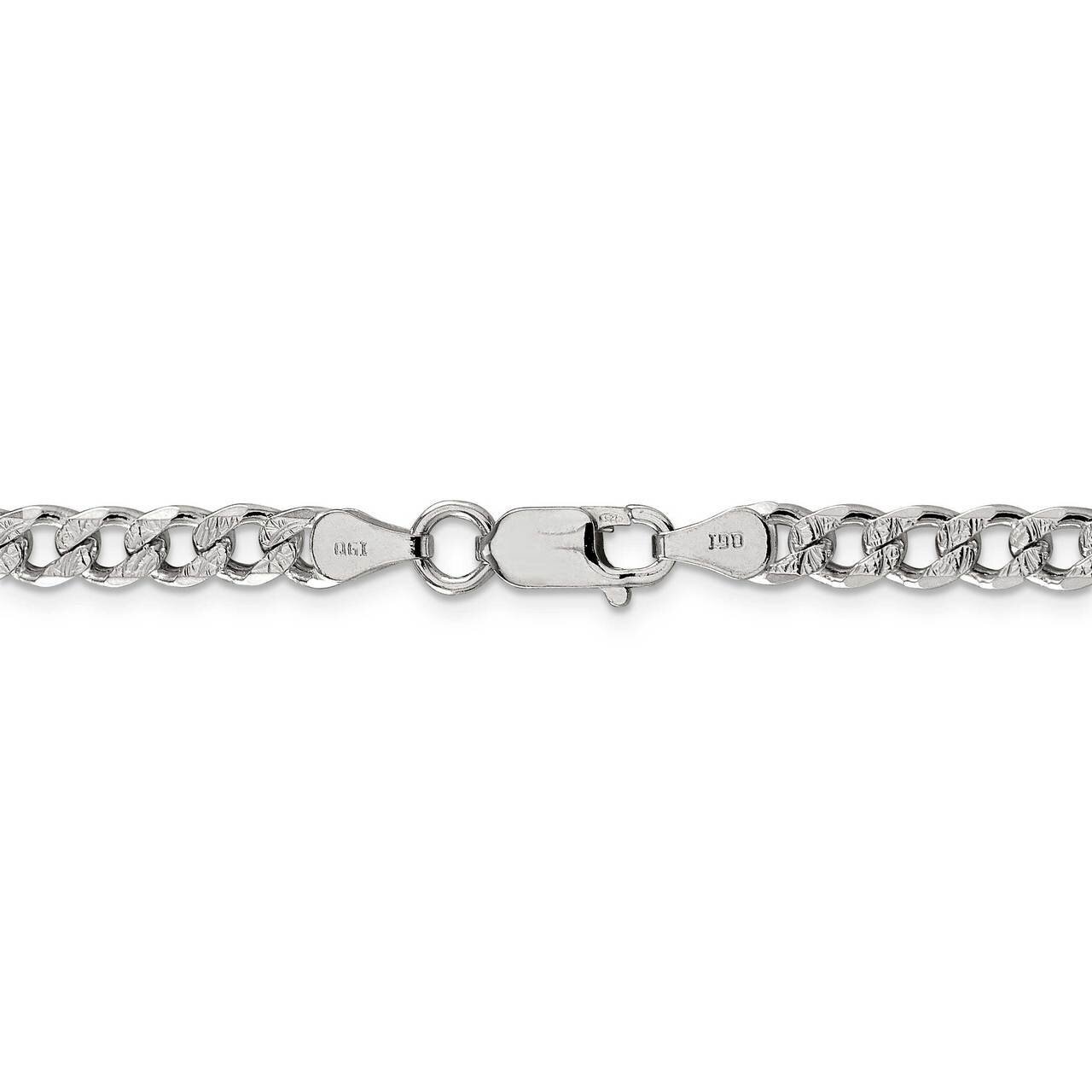 26 Inch 5.5mm Pav Curb Chain Sterling Silver QCF150-26, MPN: QCF150-26, 883957750552