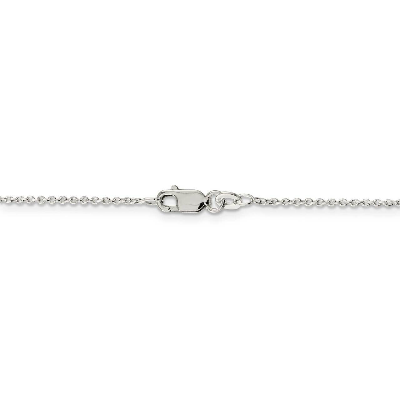 18 Inch Rhodium-plated 1mm Cable Chain Sterling Silver QCL030R-18