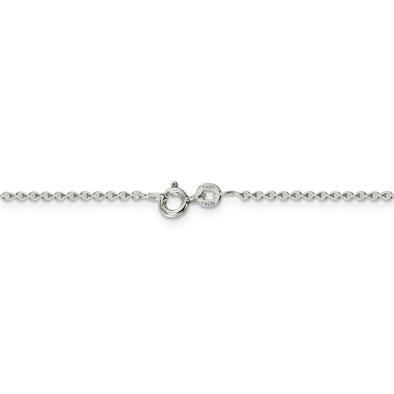 16 Inch Rhodium-plated 1.5mm Cable Chain Sterling Silver QCL040R-16