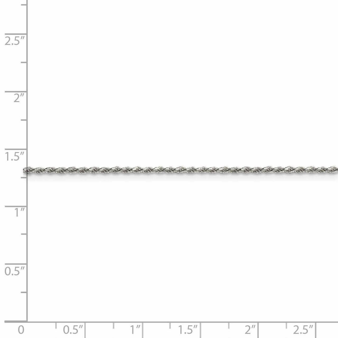 28 Inch Rhodium Plated 1.5mm Diamond-cut Rope Chain Sterling Silver QDC020R-28, MPN: QDC020R-28, 88…
