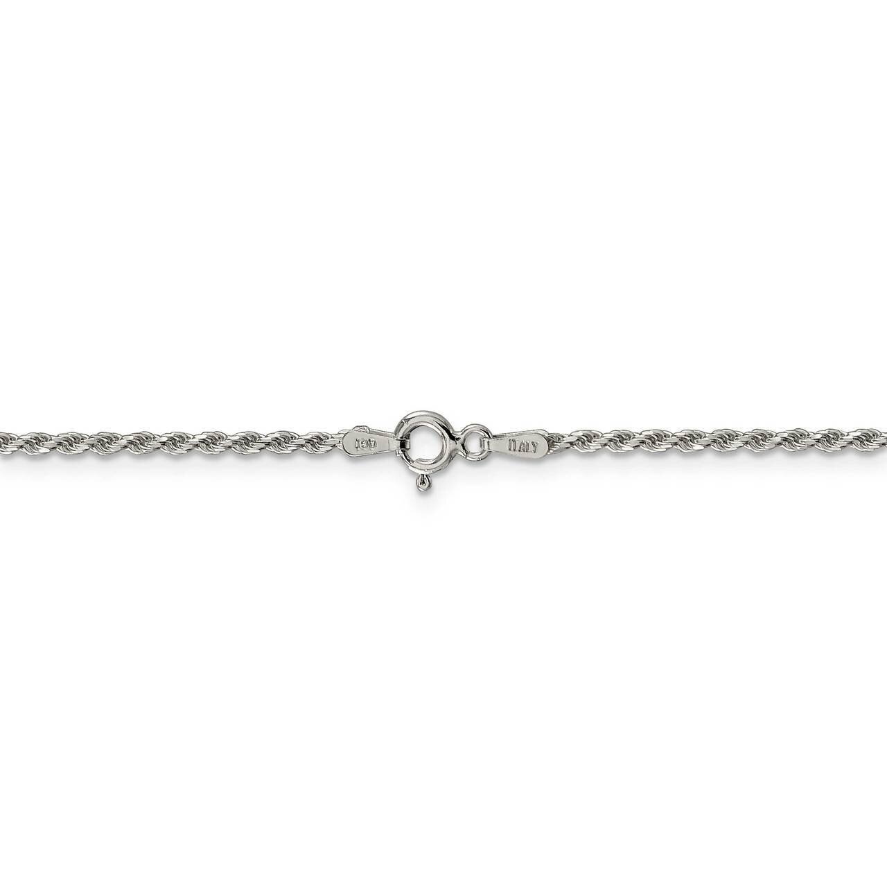 36 Inch 1.7mm Diamond-cut Rope Chain Sterling Silver QDC025-36