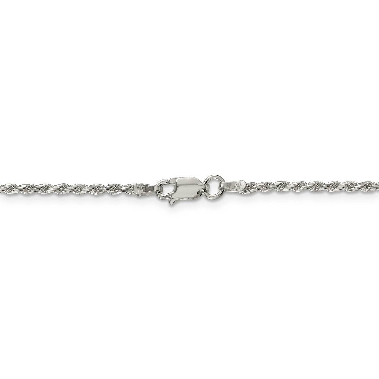 36 Inch 1.85mm Diamond-cut Rope Chain Sterling Silver QDC030-36, MPN: QDC030-36, 886774115283