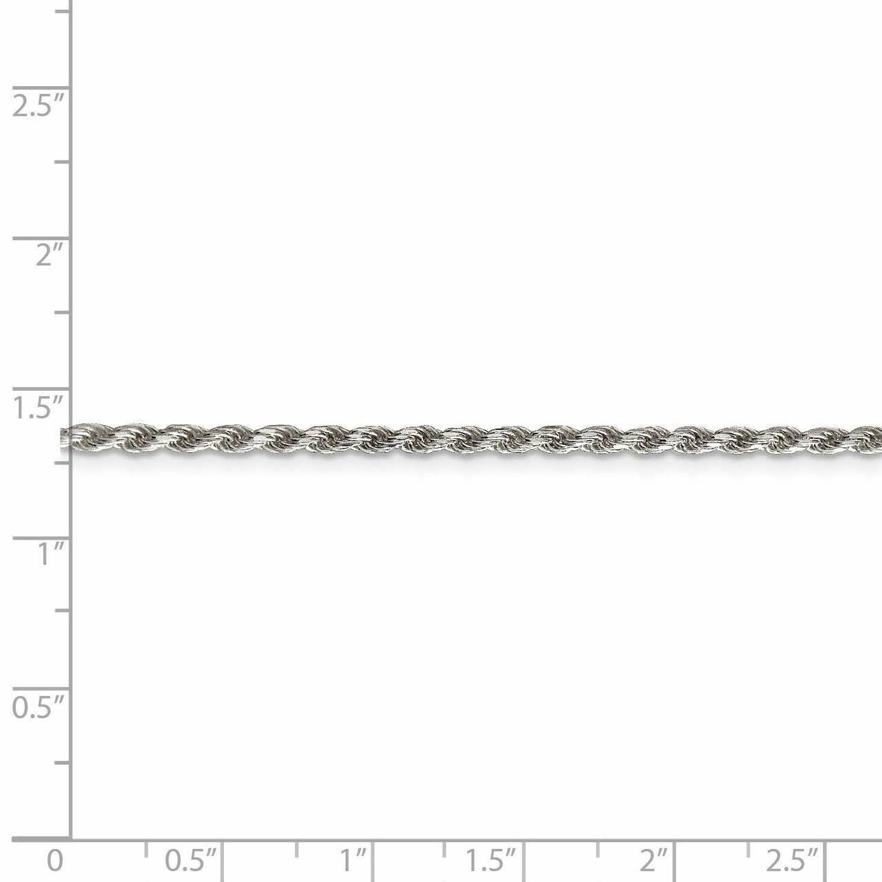 30 Inch Rhodium Plated 2.25mm Diamond-cut Rope Chain Sterling Silver QDC050R-30, MPN: QDC050R-30, 8…