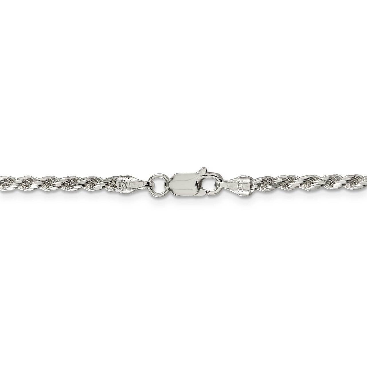 36 Inch 2.75mm Diamond-cut Rope Chain Sterling Silver QDC060-36