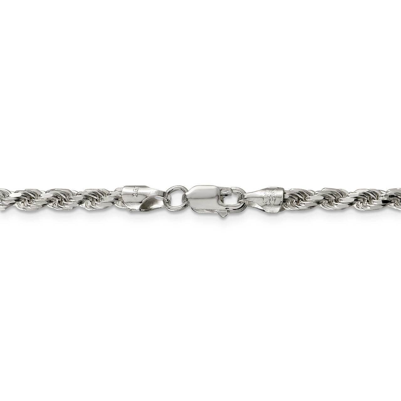 36 Inch 3.5mm Diamond-cut Rope Chain Sterling Silver QDC080-36, MPN: QDC080-36, 883957832692